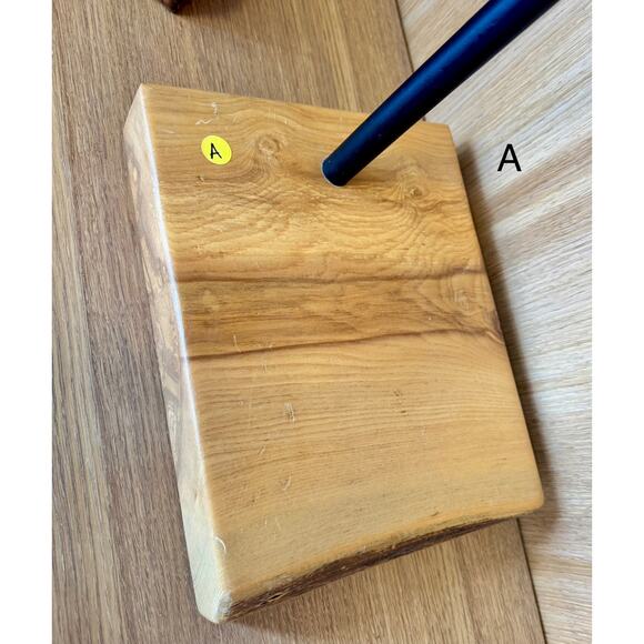 “A” Custom Steel & Wood Retail Display Stand LIVE edge– Adjustable Height - Picture 3 of 5